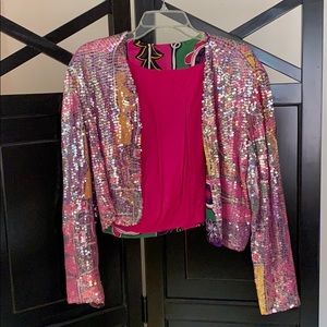 Vintage Sequined Patterned Jacket